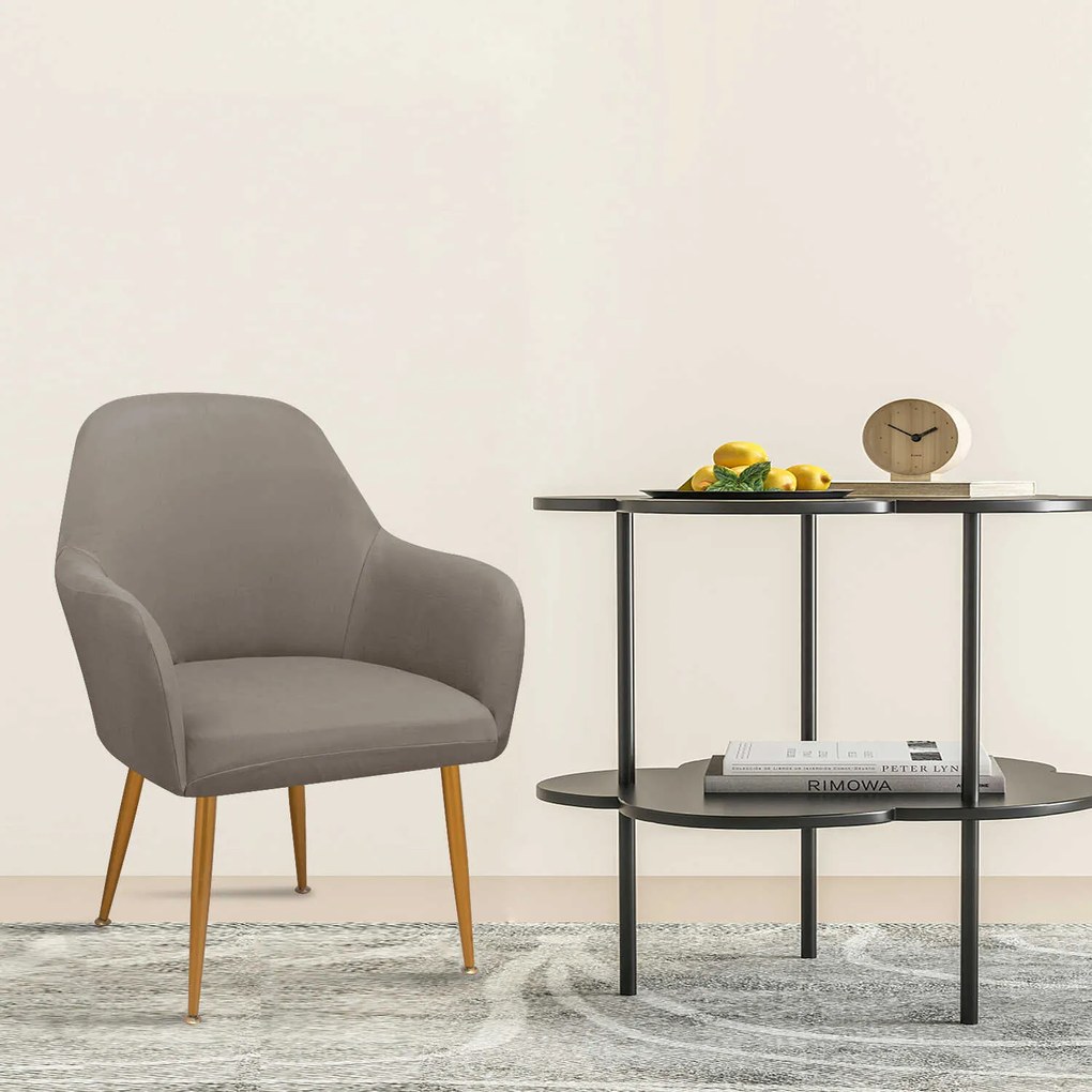 Napínací poťah na stoličku s opierkami AVERO Farba: Sivohnedá