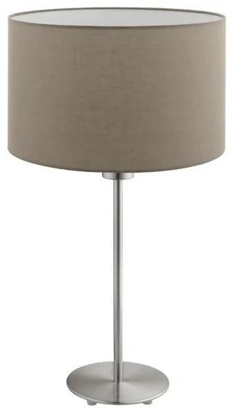 Eglo - LED Stolná lampa TUNJA 1xE27/60W/230V 38,5 cm matný chróm/taupe