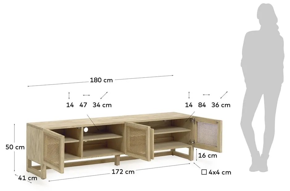 TV komoda ze dreva Mindi Kave Home Rexit