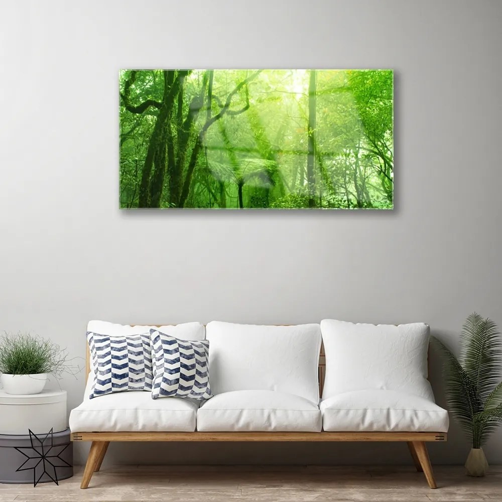 Obraz na skle Stromy príroda 140x70 cm