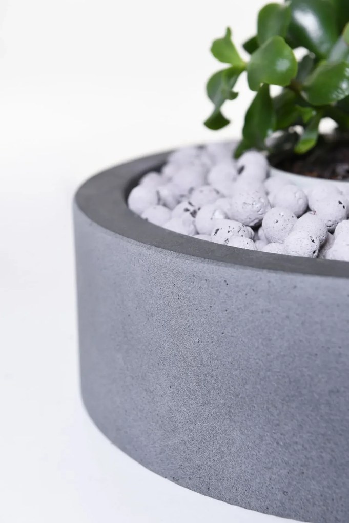 Miska na dekorácie CIRCULO, sklolaminát, Ø 30 cm, sivá