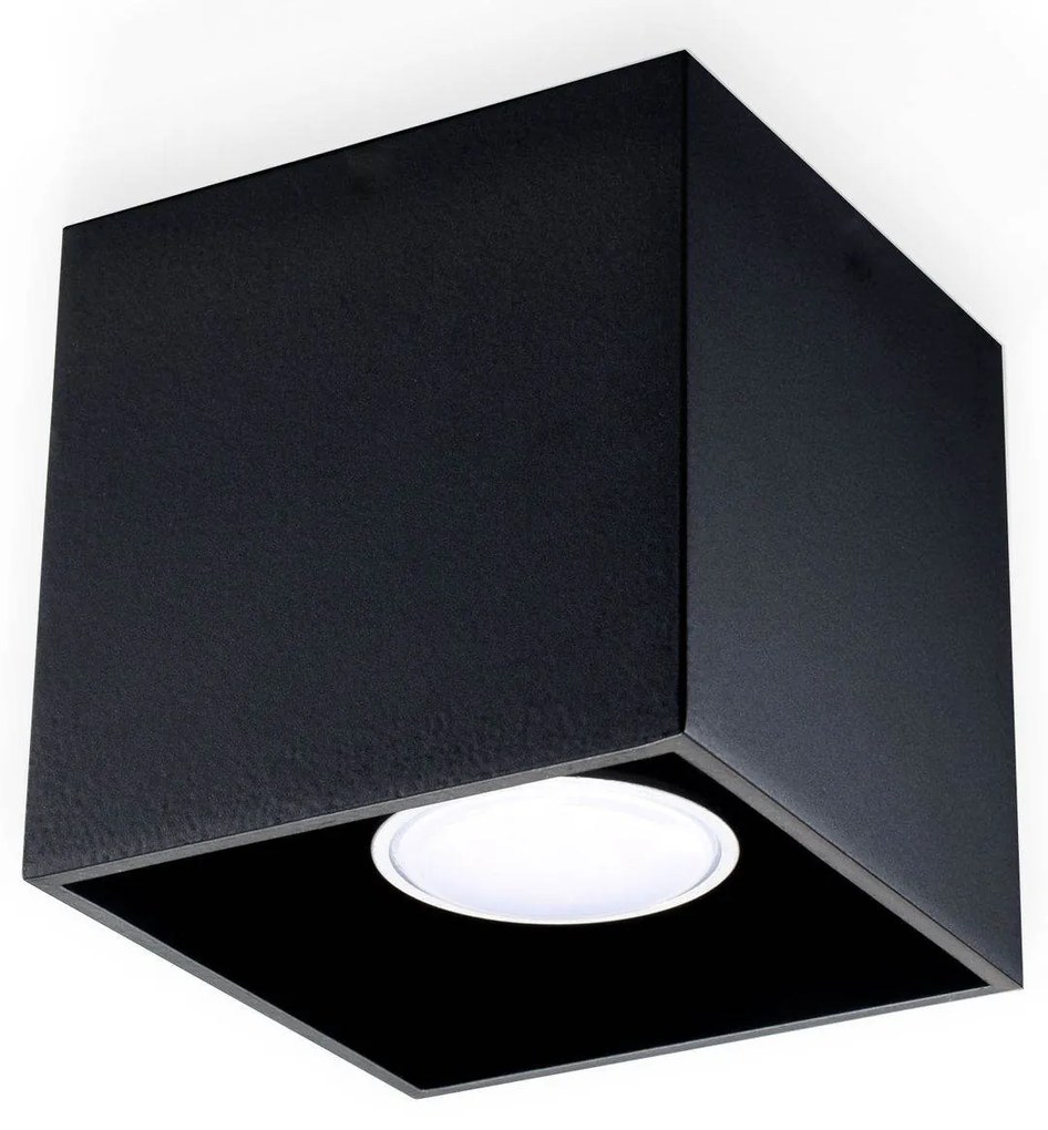 Stropné osvetlenie QUAD 1, 1xGU10, 40W, 10x10 cm, hranaté, čierne Sollux lighting QUAD 1 SL.0022