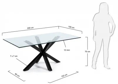 ARGO BLACK GLASS stôl 180 x 100 cm