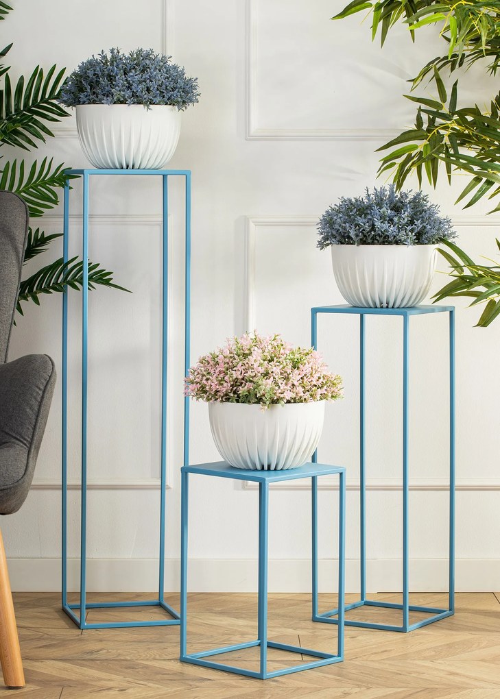 STOJAN NA KVETINÁČ SIMPLE 40X24X24 CM MODRÁ