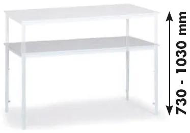 Montážny stôl bez ohrádky, kovové nohy, dĺžka 1600 mm
