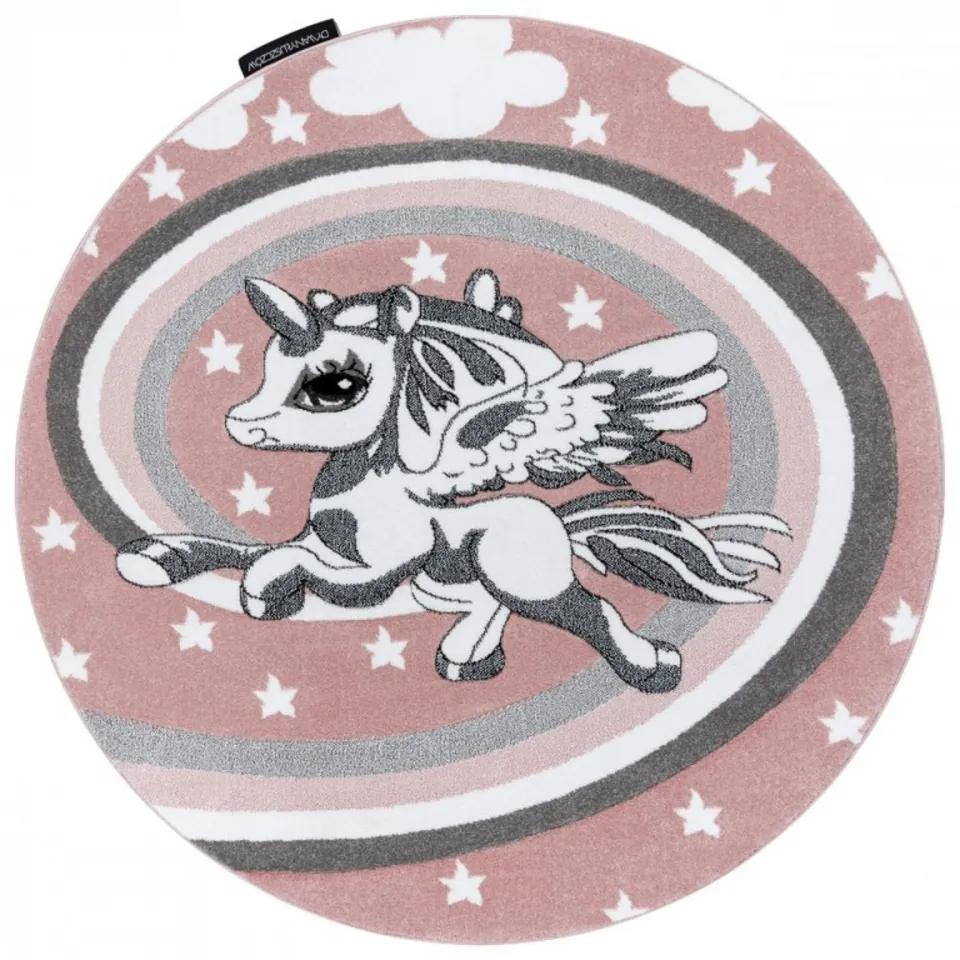 Detský kusový koberec Pony ružový kruh, Velikosti 120cm