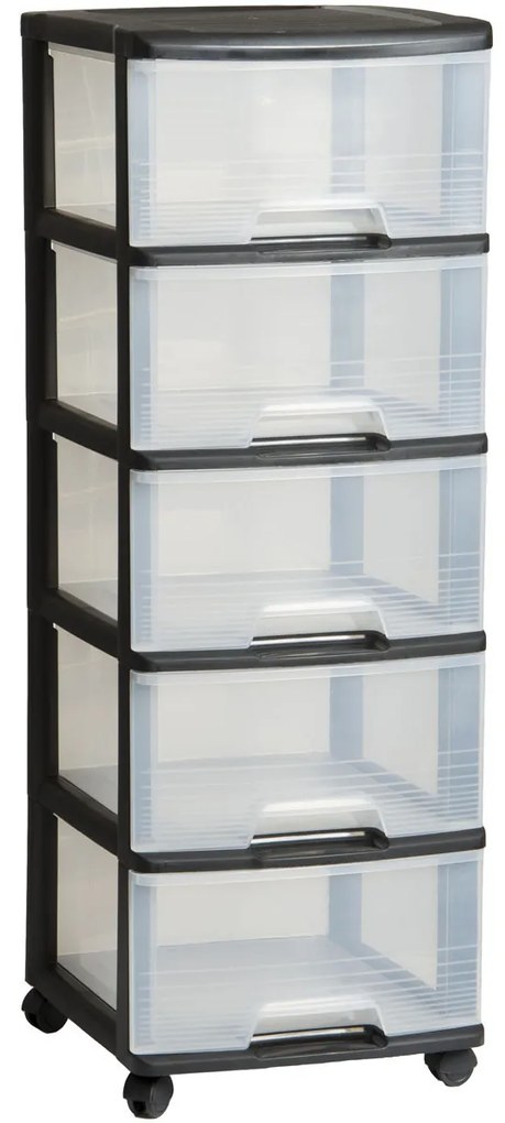 Curver Regálik sa Šuplíky čierny 5x20