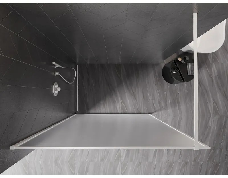 Mexen, Mexen Kioto-XF sprchová stena s rámom 140 x 202 cm, matná 10 mm, biela - 800-140-104-20-30-X