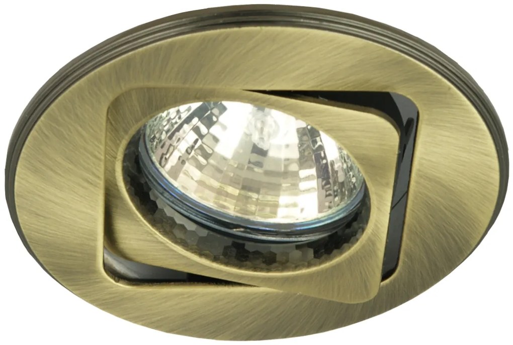 CLX Podhľadové stropné bodové osvetlenie GIRONA, 1xMR16, 50W, 9,2cm, okrúhle, zlaté, patina