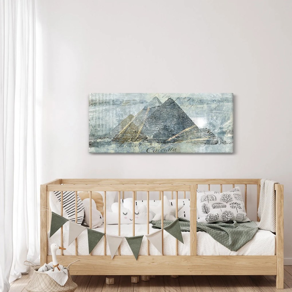 Obraz - Pyramídy v modrom filtri (120x50 cm)