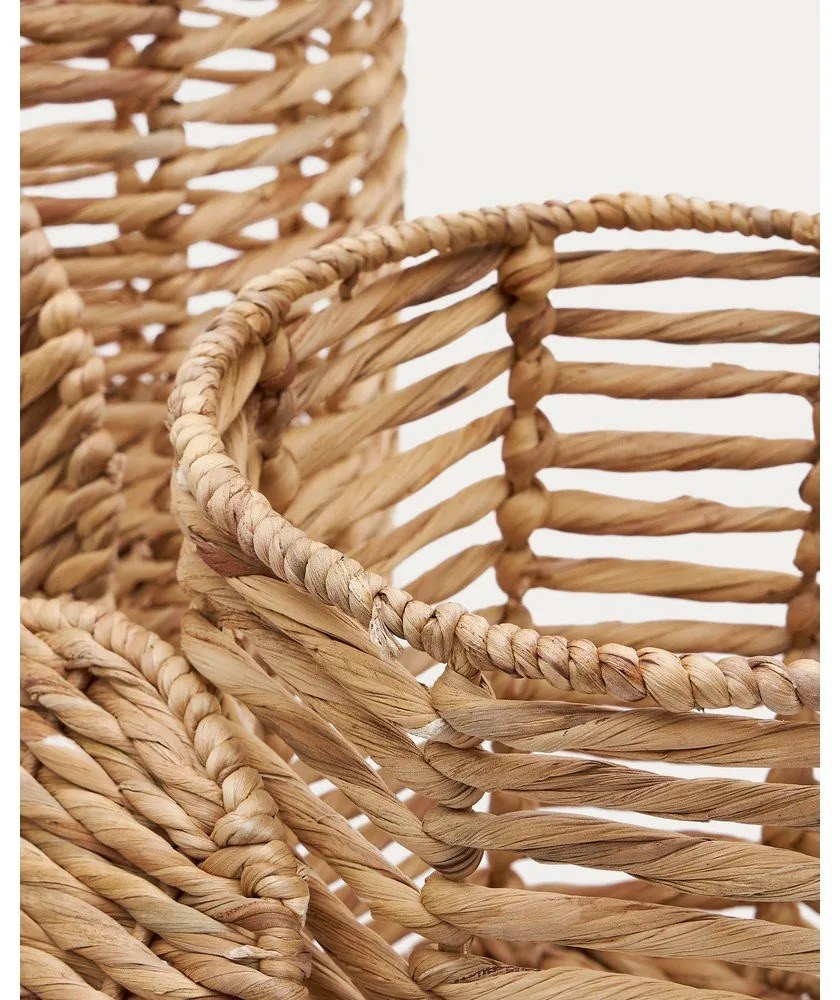 Detské koše na hračky v súprave 2 ks z vodného hyacintu v prírodnej farbe ø 30x50 cm Venezia – Kave Home