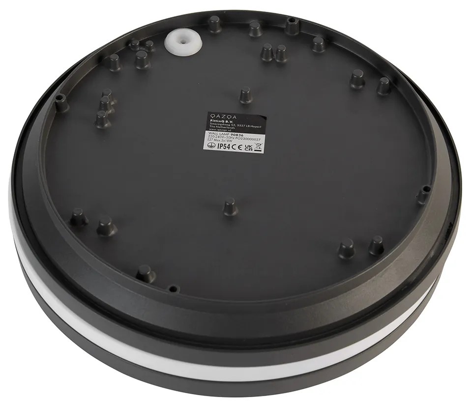 Nástenné a stropné svietidlo tmavosivé 2-svetlá IP54 - Glow