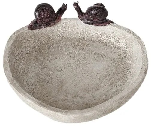 Napájadlo pre vtáky Snails, 6x21 cm, polyresin, béžová