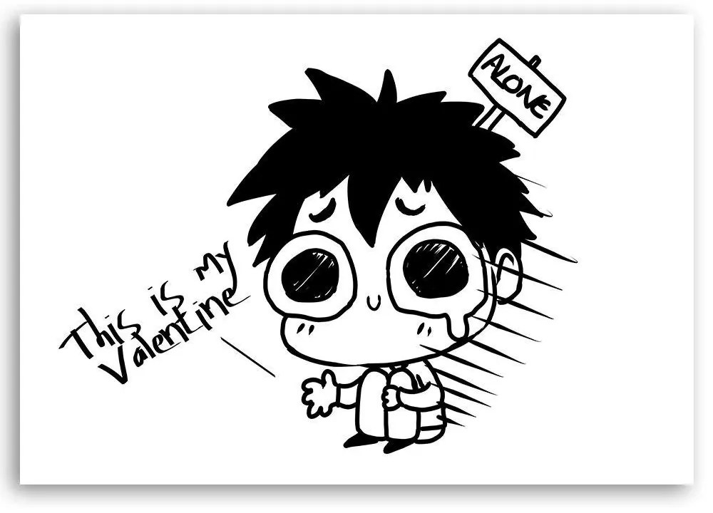 Gario Obraz na plátne Osamelý Valentín manga - Victoria Bravo Rozmery: 60 x 40 cm