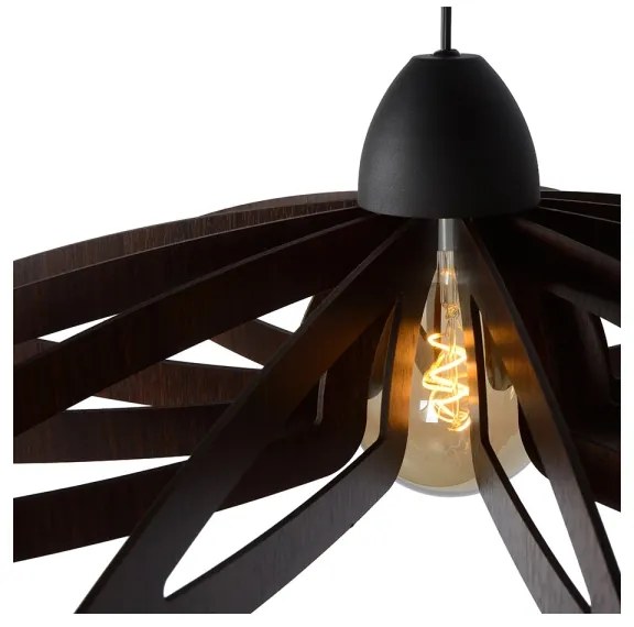 Lucide 77483/76/30 - Luster na lanku ZIDANE 1xE27/15W/230V hnedá/čierna