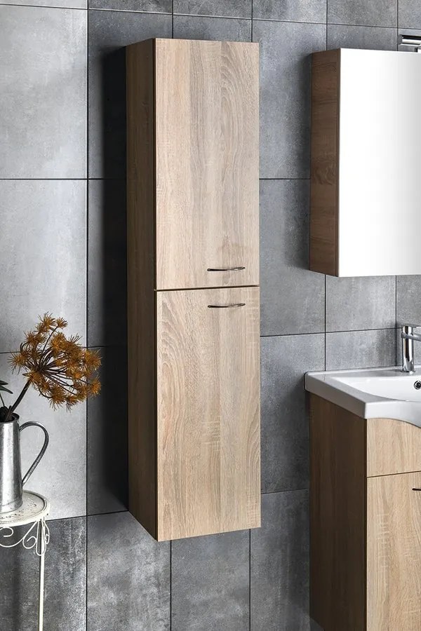 Aqualine Aqualine, ZOJA/KERAMIA FRESH skrinka vysoká 30x140x20cm, dub platin, 51157