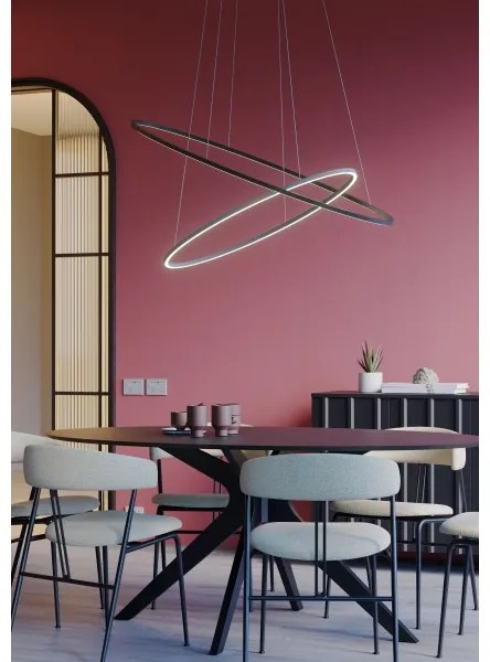 Redo 01-3299 - stmievateľný LED luster na lanku LEO LED/67W/230V čierny