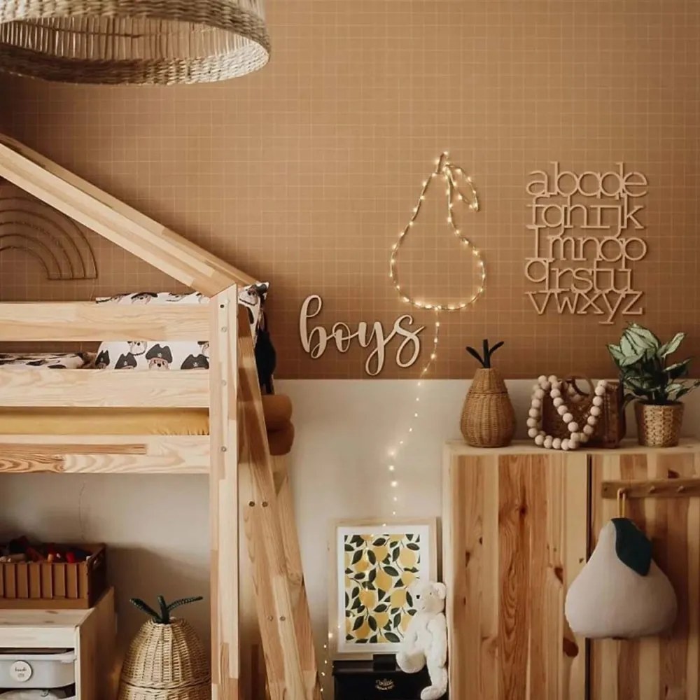 Tapeta šachový vzor škoricová 280x50 cm