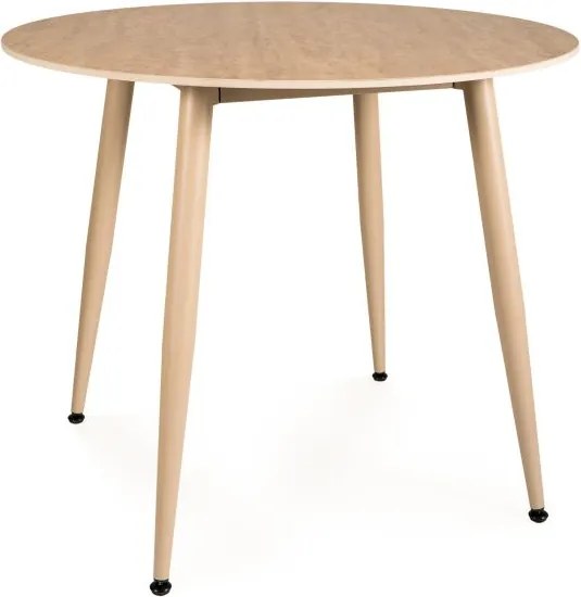 Okrúhly jedálenský stôl NELVO 90 cm, travertín/kašmír