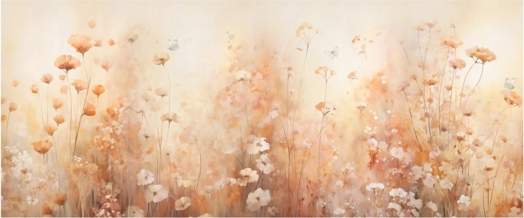 Obraz - Vzor divokých kvetov (120x50 cm)