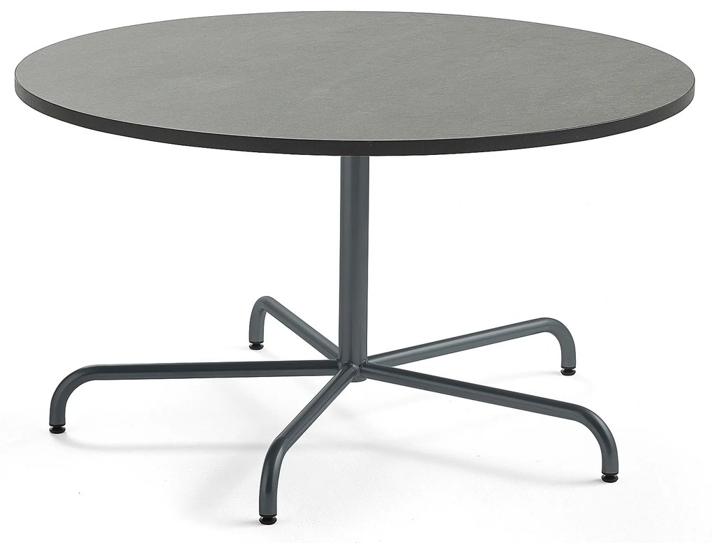 Stôl PLURAL, Ø 1300x720 mm, linoleum - tmavošedá, antracit
