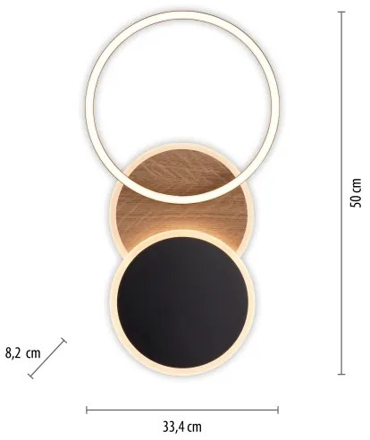 Leuchten Direkt 14116-78 -LED Stropné svietidlo SEVENT LED/25,5W/230V čierna/hnedá