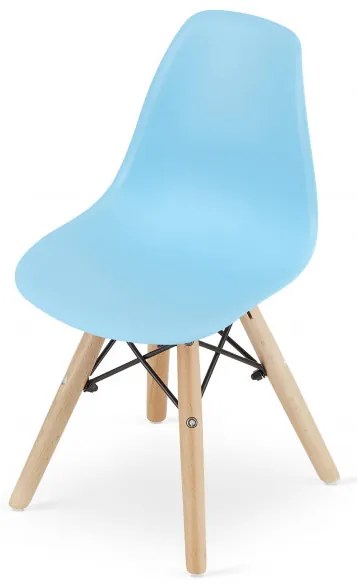 Set dvoch jedálenských stoličiek ZUBI modré (hnedé nohy) 2ks