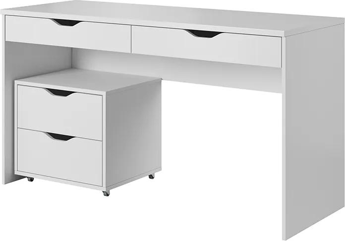 LM Písací stôl Helix s kontajnerom - viac farieb Farba: Matná biela