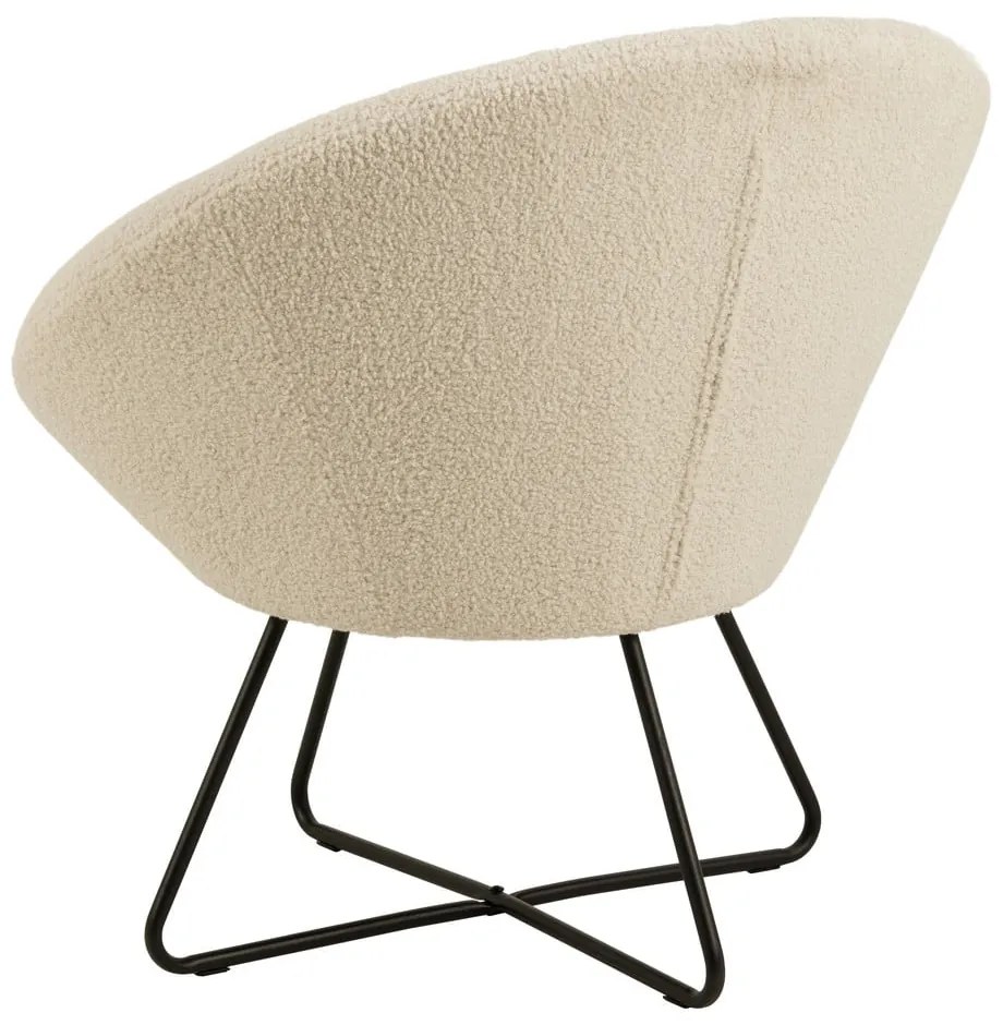 Krémovobiele kreslo z umelej vlny Actona Center