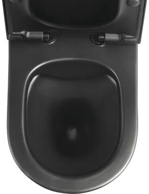 WC kombi Jungborn FLORIEL ONE 64 bez splachovacieho kruhu vč. WC dosky SWN321 (MATT BLACK)