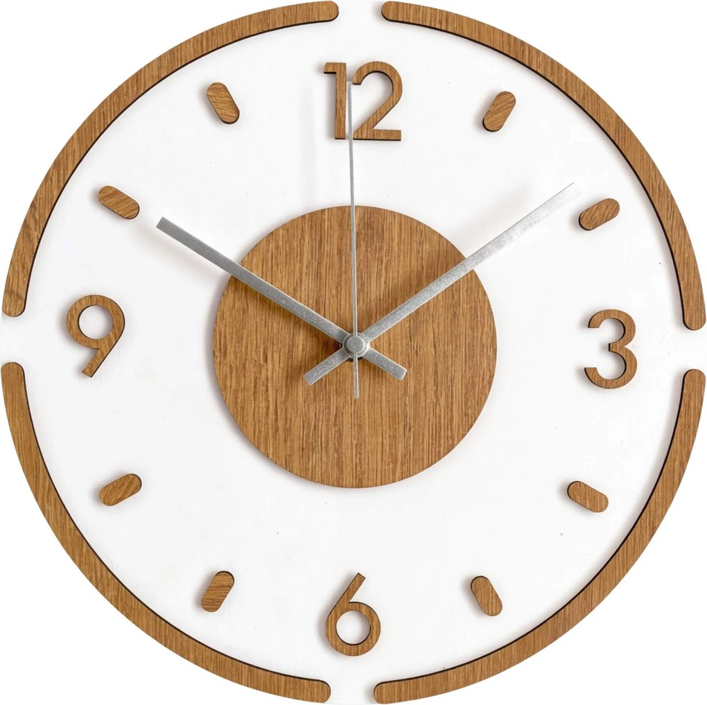 3D moderné nástenné hodiny dub | PARIS: Čierne ručičky 20 cm 4750-113549 IA-225-S-DUB-CIERNE-20