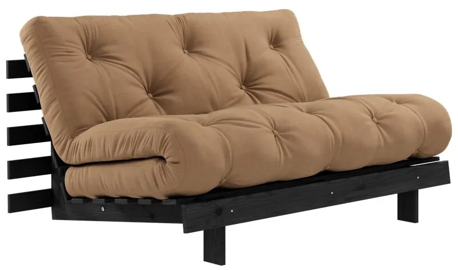 Hnedá rozkladacia pohovka 140 cm Roots Black Night – Karup Design