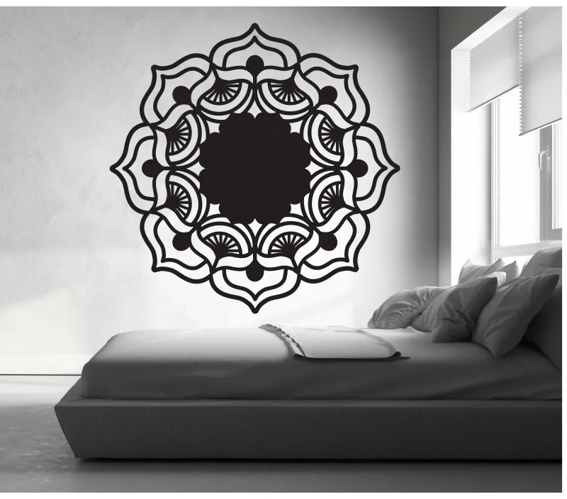 Mandala ruža života okrúhla drevený obraz na stenu z preglejky MIREK I 3D HODINY PR0175 HEU-