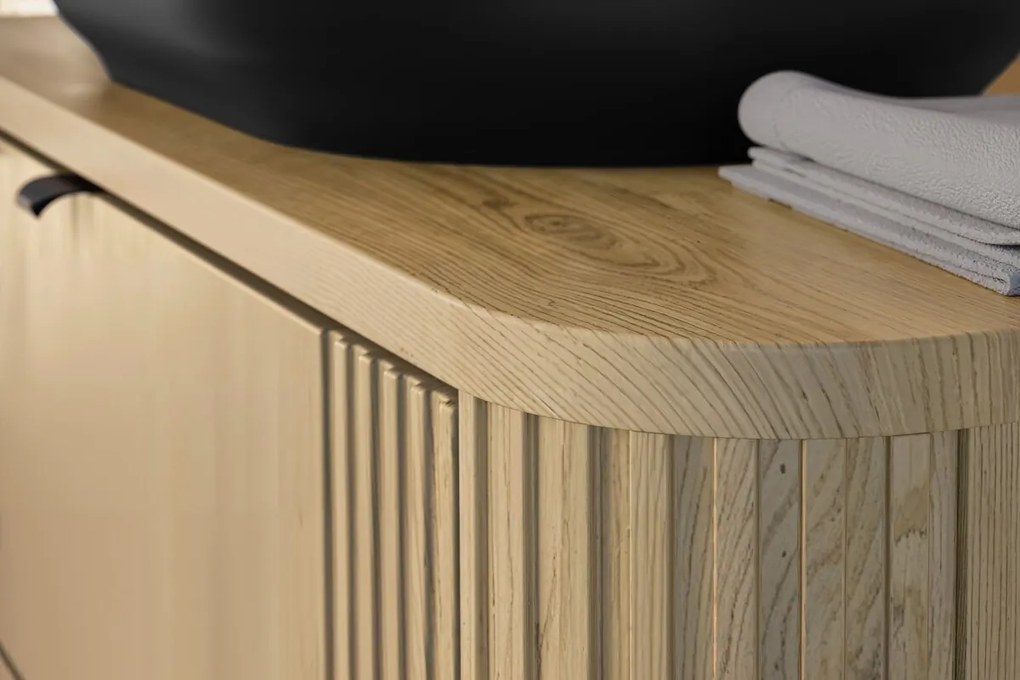 Kúpeľňová zostava Ovalia so skrinkami 120 cm dub Cremona