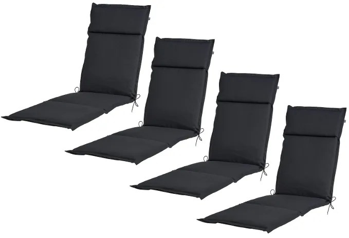 Livarno home Polstrovaná podložka na kreslo Houston, antracitová, 4 kusy (800008800)