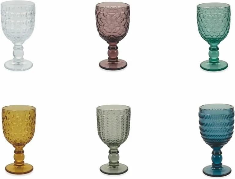 Sada 6 farebných pohárov na víno Villa d'Este Geometrie, 280 ml