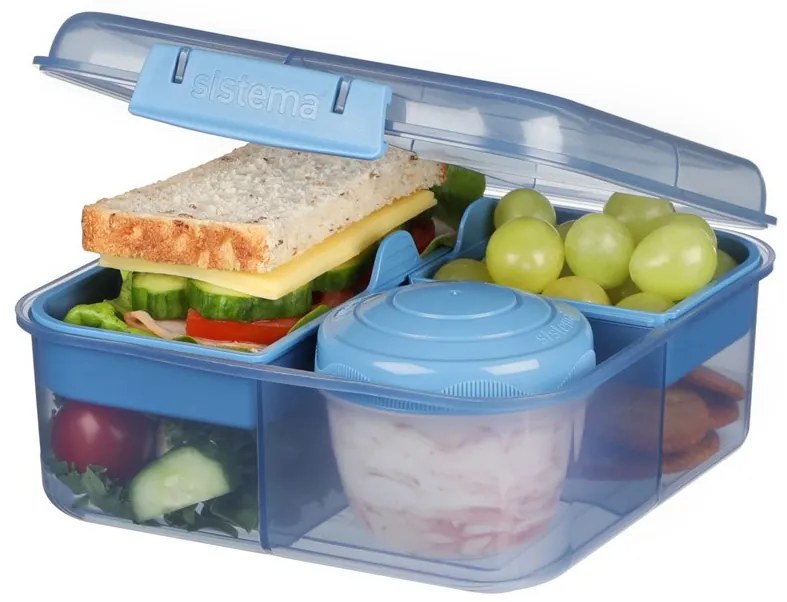 Box na desiatu/obed, 6 priehradiek SISTEMA 1,25 l - mix farieb Farba škatuliek SISTEMA: Modrá