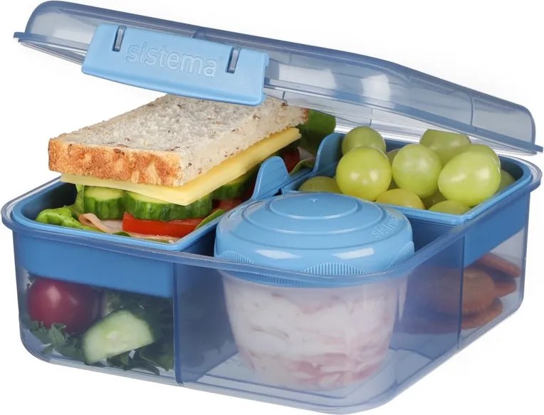 Box na desiatu/obed, 6 priehradiek SISTEMA 1,25 l - mix farieb Farba škatuliek SISTEMA: Modrá