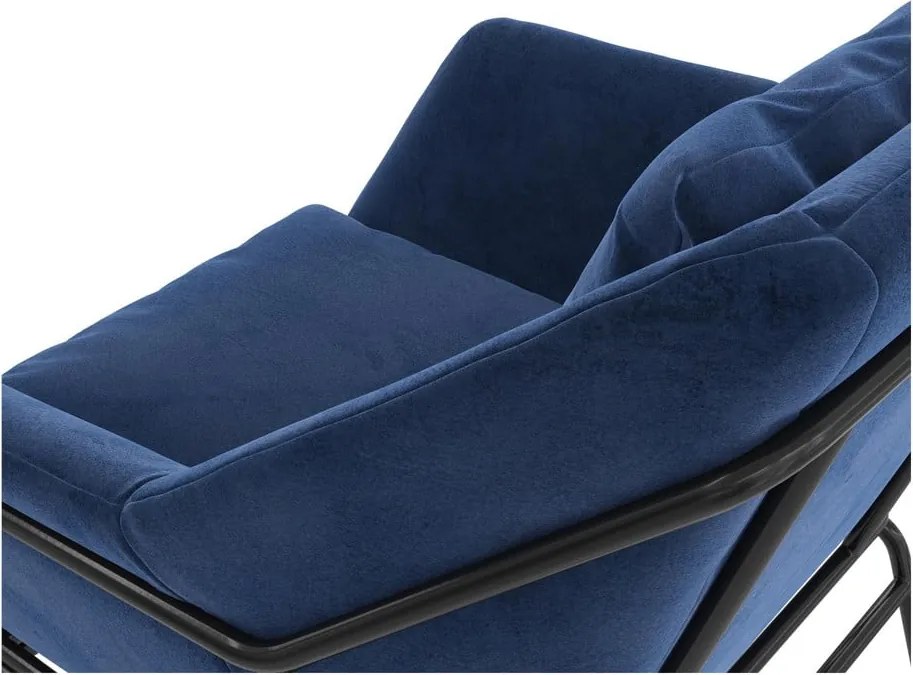 Modré zamatové kreslo Avery – Støraa