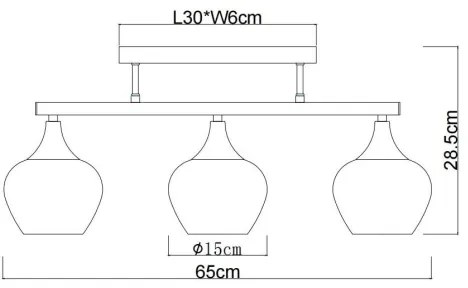 Globo 15548-3D1 - Prisadený luster MAXY 3xE27/40W/230V čierna