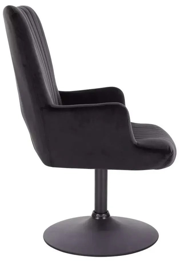 LuxuryForm DESIGN Kreslo AMADEO VELUR na čiernom tanieri - čierne