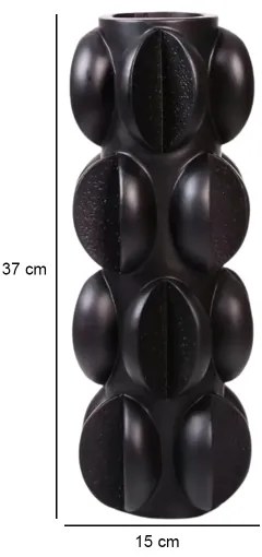 Váza 37x15 cm živica/matná čierna