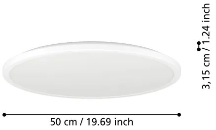 Eglo 901459-LED St. kúpeľ. svietidlo ROVITO-R 16,8W/230V pr.50 cm IP44 biela + DO