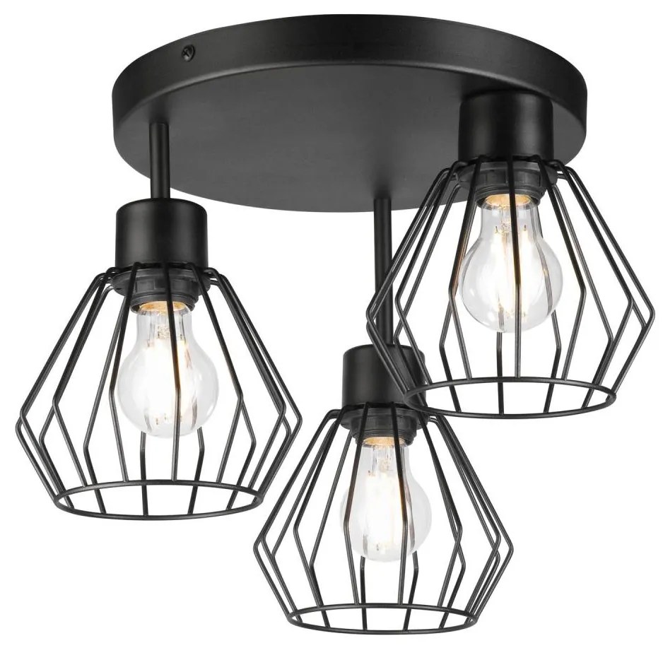 Prisadený luster AUDREY 3xE27/60W/230V čierna