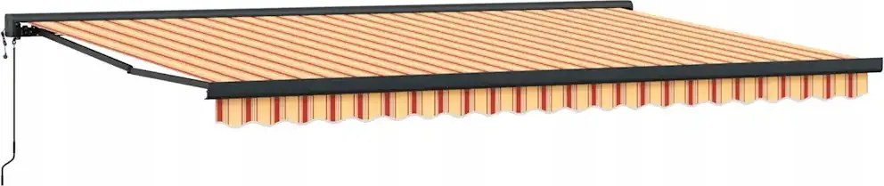 vidaXL Rolovacia markíza, žlto-biela, 5 x 3 m, tkanina a hliník