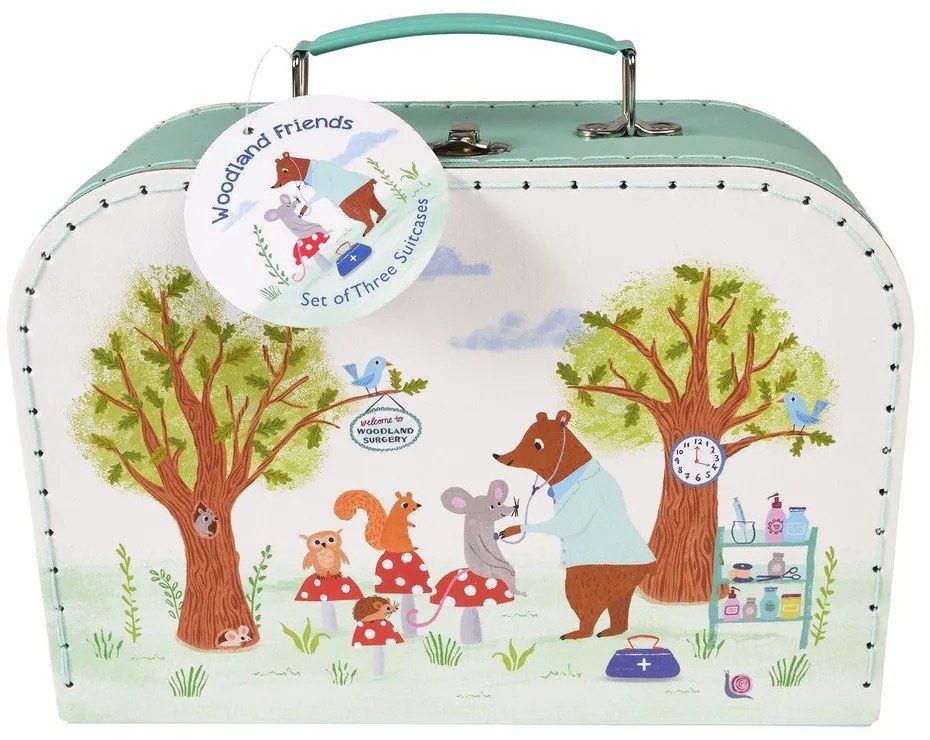 Kartónové detské organizéry na hračky v súprave 3 ks 21x28x8 cm Woodland Friends – Rex London