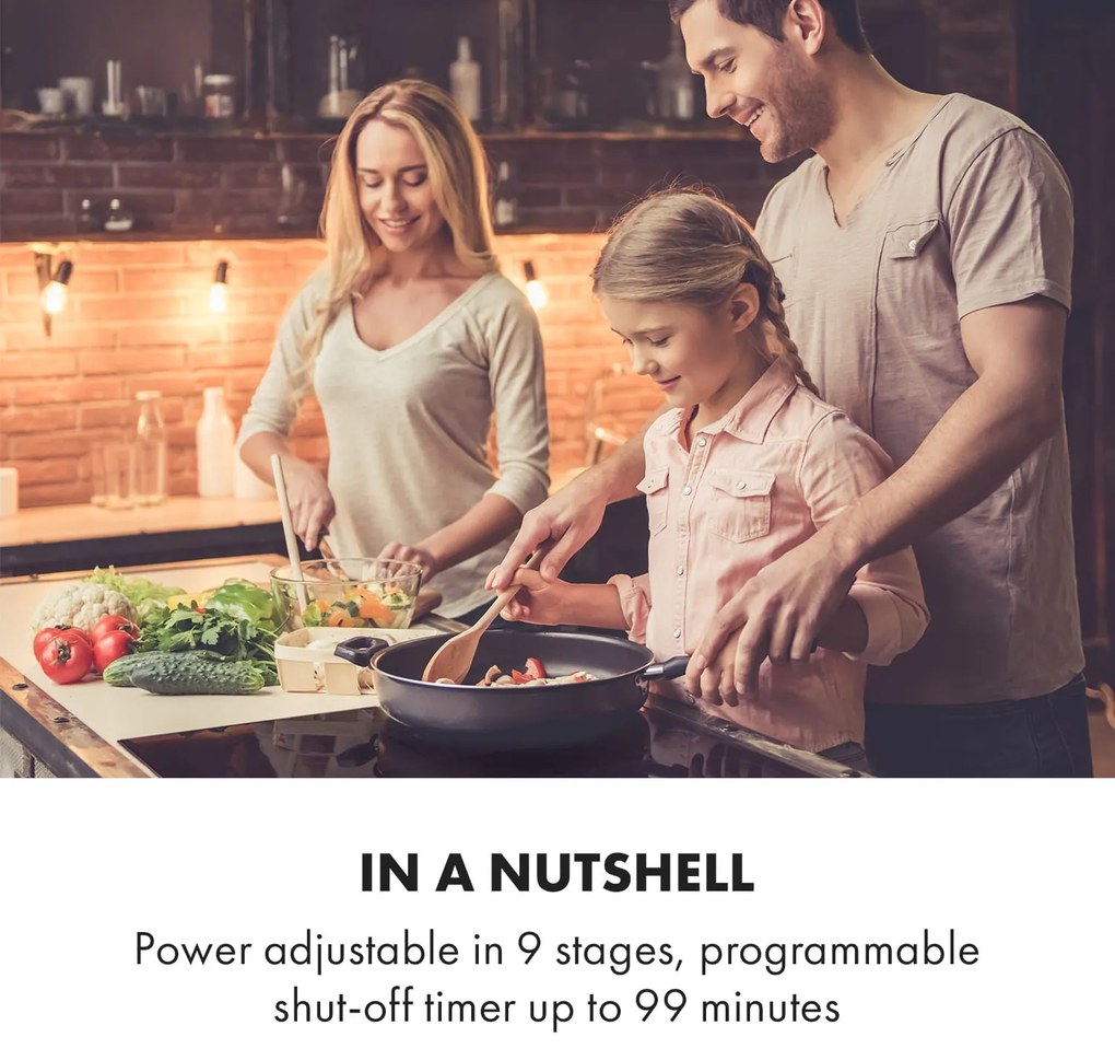 Klarstein Delicatessa 3, indukčná varná doska, 5800 W, 3 zóny, sklokeramika, čierna