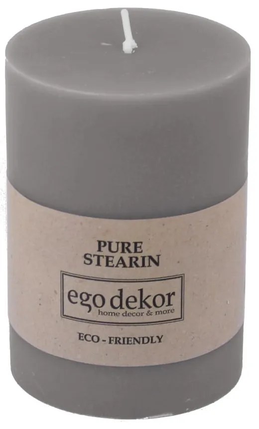 Sivá sviečka Eco candles by Ego dekor Friendly, doba horenia 37 h