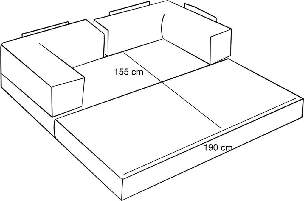 Třímístná rozkládací futonová pohovka Comfort 190 cm oranžová