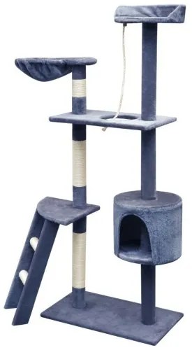 vidaXL Škrabadlo pre mačky so sisalovými stĺpikmi, 150 cm, tmavomodré-